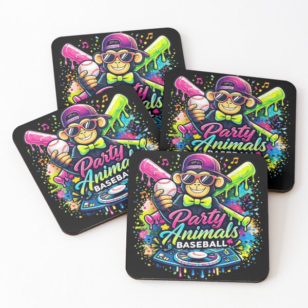 Item preview, Party Animals Baseball DJ Monkey Funny Sports Shirt designed and sold by River Silva.