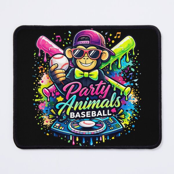 Item preview, Party Animals Baseball DJ Monkey Funny Sports Shirt designed and sold by River Silva.