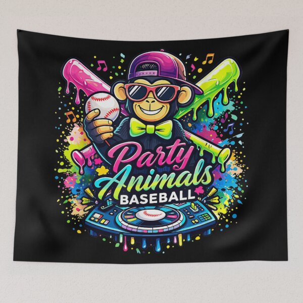 Item preview, Party Animals Baseball DJ Monkey Funny Sports Shirt designed and sold by River Silva.