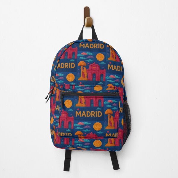 Item preview, Madrid Faux Wool Art – Puerta de Alcalá Bear Statue Knitted Style Travel Illustration designed and sold by TheTrendsDesk.