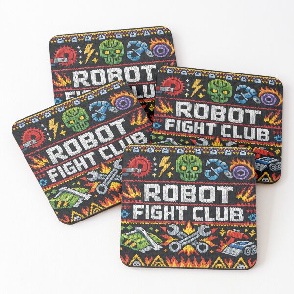 Item preview, Build Fight Win – Retro Robot Wars & Battle Bots in the Fair Isle knitting pattern designed and sold by Mauswohn.