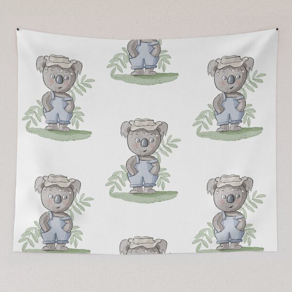Item preview, Aussie Koala Cork Hat Illustration Hand Drawn designed and sold by Jaana Day.