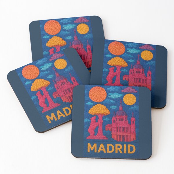 Item preview, Madrid Faux Wool Art – Almudena Cathedral Bear Statue Knitted Style Travel Illustrat designed and sold by TheTrendsDesk.