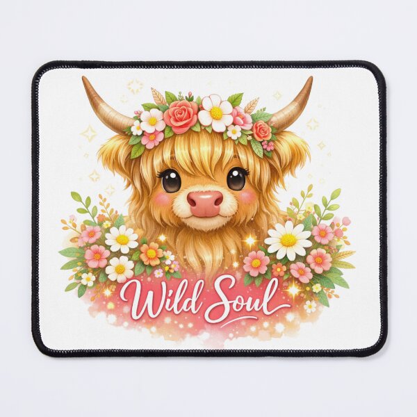 Item preview, Cute Highland Cow Wild Soul Design designed and sold by HappyPasture.