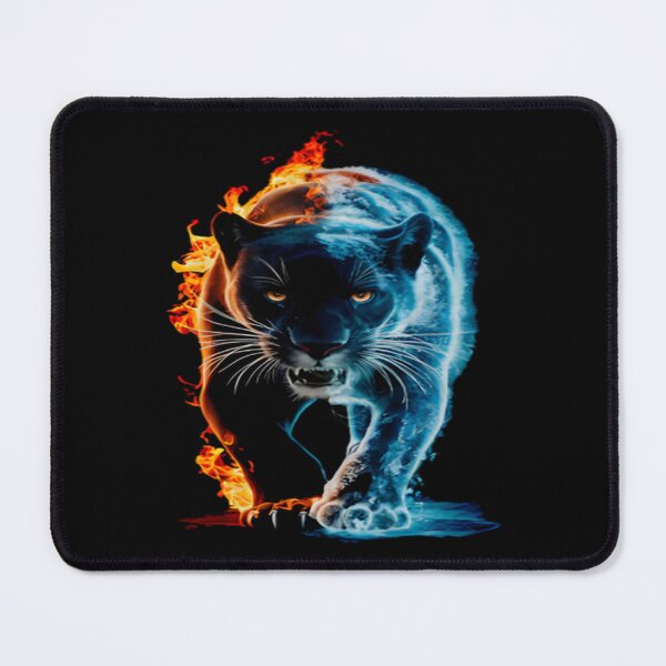 Item preview, Unisex Fire and Ice Panther Long Sleeve Tee  Elemental Panther Front & Back Design designed and sold by PlatinumDream.