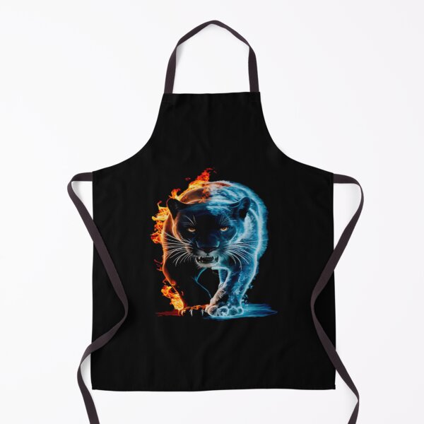 Item preview, Unisex Fire and Ice Panther Long Sleeve Tee  Elemental Panther Front & Back Design designed and sold by PlatinumDream.