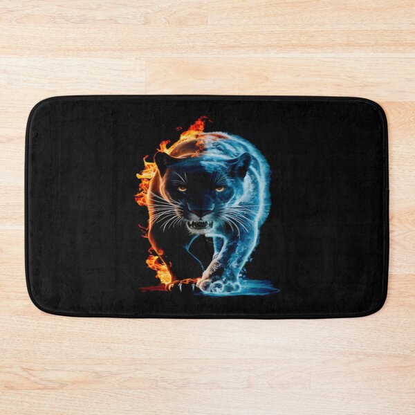 Item preview, Unisex Fire and Ice Panther Long Sleeve Tee  Elemental Panther Front & Back Design designed and sold by PlatinumDream.