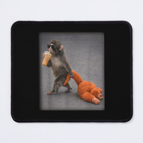 Item preview, Monkey Punch Drinking Iced Coffee , Animal Lover Gift Monkey Punch designed and sold by NinMema.