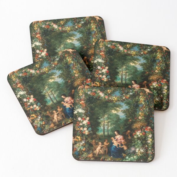 Item preview, Holy Family Floral Fruit Garland Baroque Painting Art designed and sold by TheSoulOfArt.
