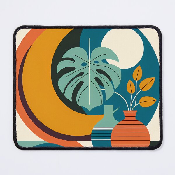 Item preview, Abstract Botanical Vase and Monstera Shapes designed and sold by InkSmithery.