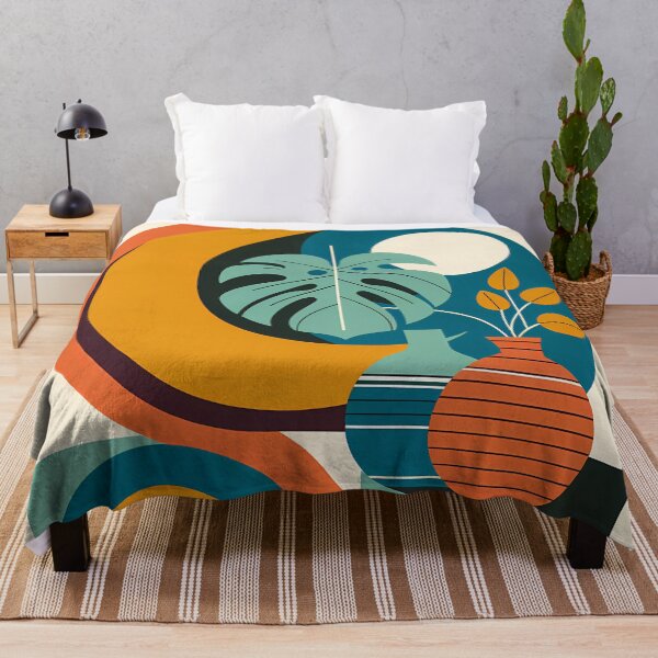 Item preview, Abstract Botanical Vase and Monstera Shapes designed and sold by InkSmithery.