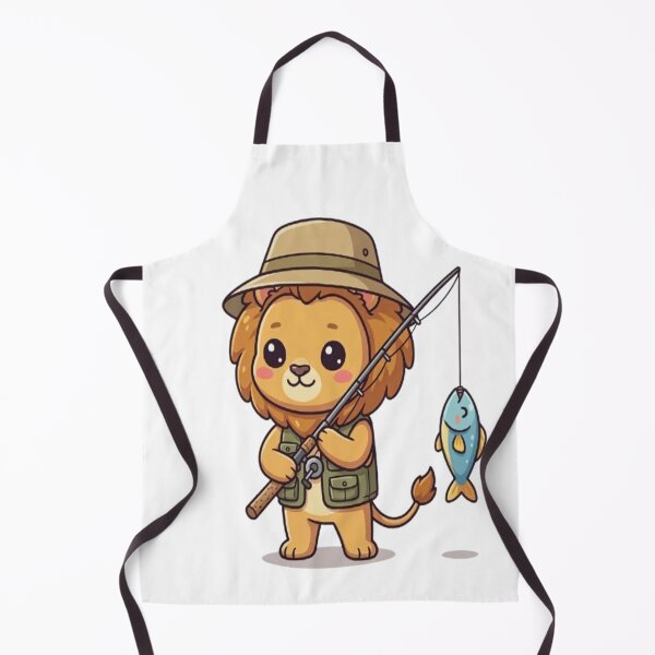 Item preview, Kawaii Fishing Lion with Catch designed and sold by Ella_Sketch.