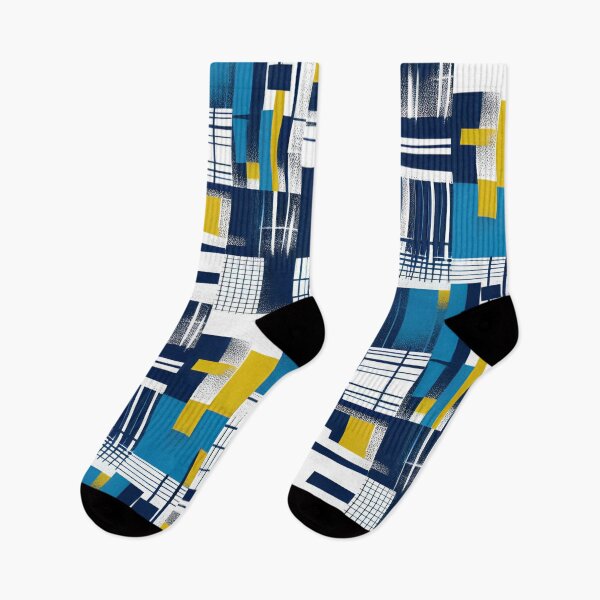 Item preview, Modern Yellow and Blue Grid Collage Illustration designed and sold by AlxVel.
