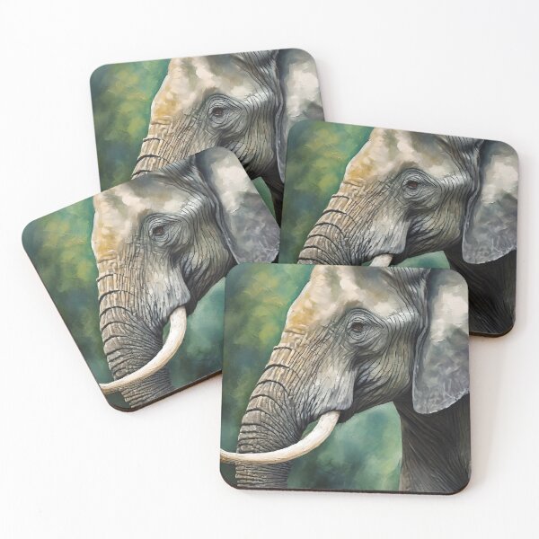 Item preview, Portrait painting elephant close up face sideview  designed and sold by TYA - Take Your Art.