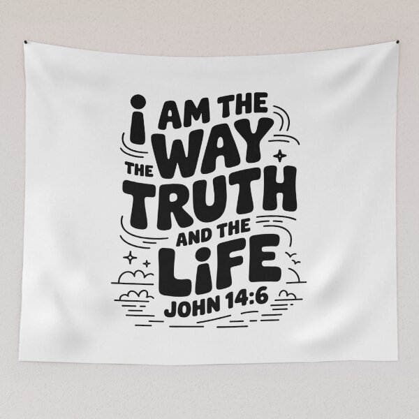 Item preview, I Am The Way The Truth The Life John 14:6 Christian Typography Design designed and sold by HahaHandlesHub.