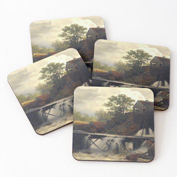 Item preview, Mill in the forest at a falling mountain water designed and sold by SharonTheFirst.