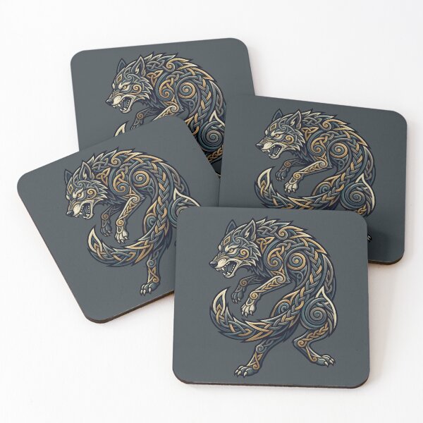Item preview, Celtic Wolf Norse Knotwork Viking Spirit Animal designed and sold by SolaoLab.