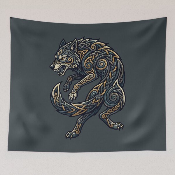 Item preview, Celtic Wolf Norse Knotwork Viking Spirit Animal designed and sold by SolaoLab.
