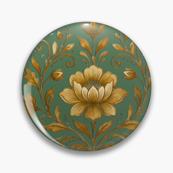 Item preview, Yellow floral motif design  designed and sold by DoneAndDusted.
