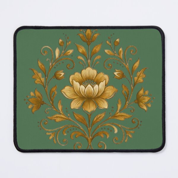 Item preview, Yellow floral motif design  designed and sold by DoneAndDusted.