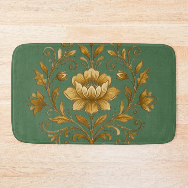 Item preview, Yellow floral motif design  designed and sold by DoneAndDusted.