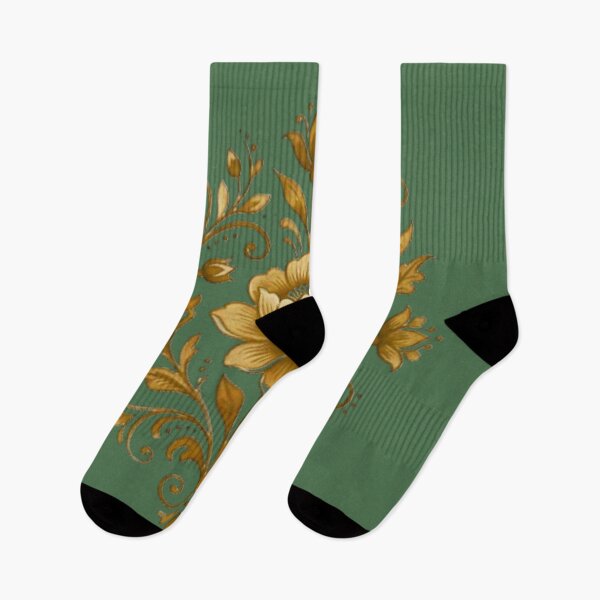 Item preview, Yellow floral motif design  designed and sold by DoneAndDusted.