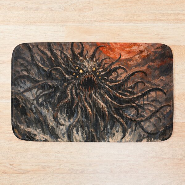 Item preview, Eldritch Sea Monster Under Blood Moon | Dark Cosmic Horror Ocean Art designed and sold by cr6zym1nd.