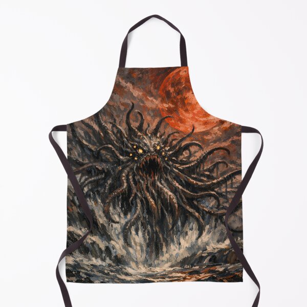 Item preview, Eldritch Sea Monster Under Blood Moon | Dark Cosmic Horror Ocean Art designed and sold by cr6zym1nd.