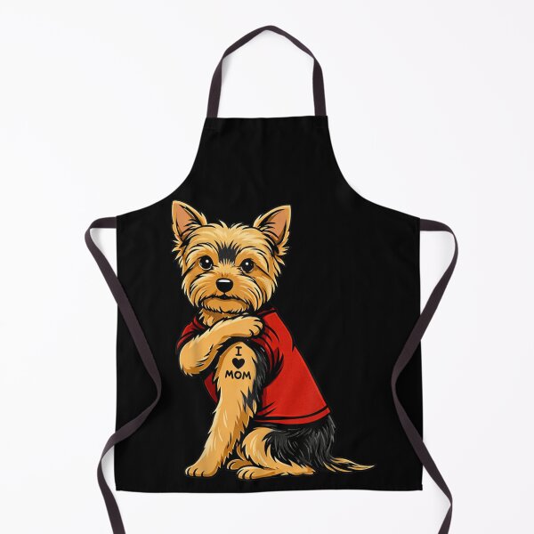 Item preview, Cute Yorkshire Terrier Yorkie Dog With I Love Mom Arm Tattoo Art designed and sold by Daisy Grimes.