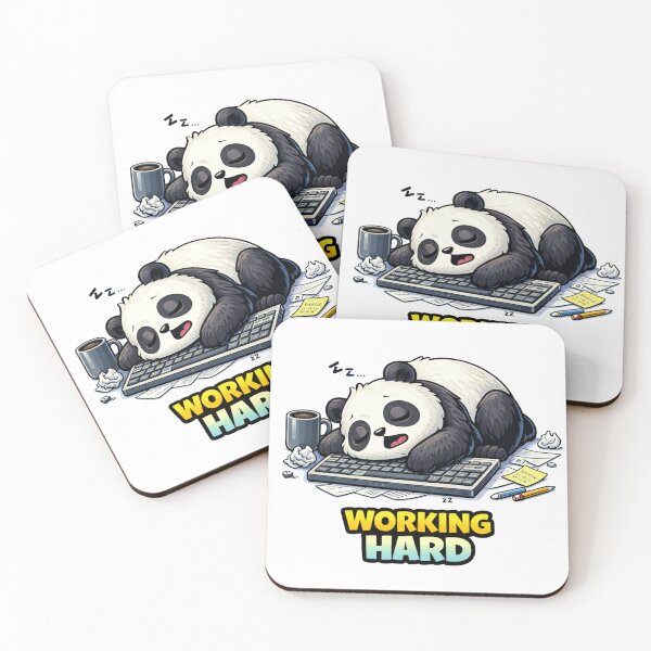 Item preview, Working Hard Funny Sleeping Panda Office Meme designed and sold by the-dovlat.