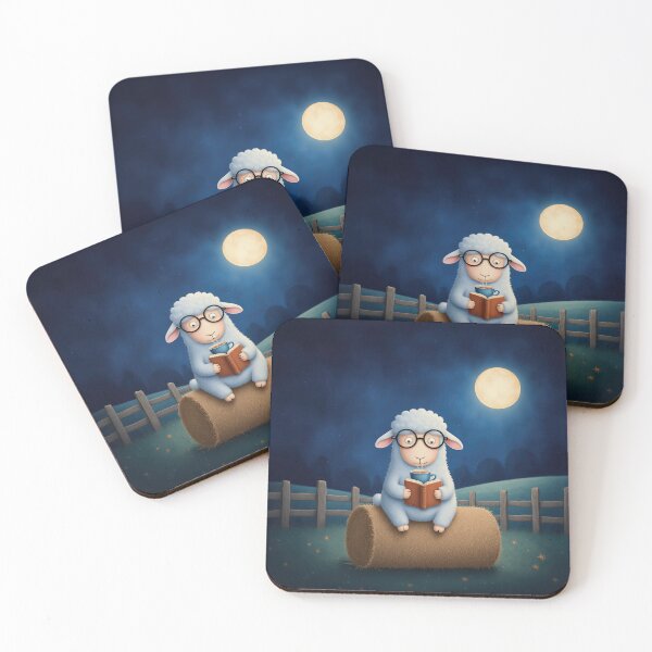Item preview, Moonlit Bedtime Reading – Cozy Sheep Storybook Illustration designed and sold by Whimsical Hug.