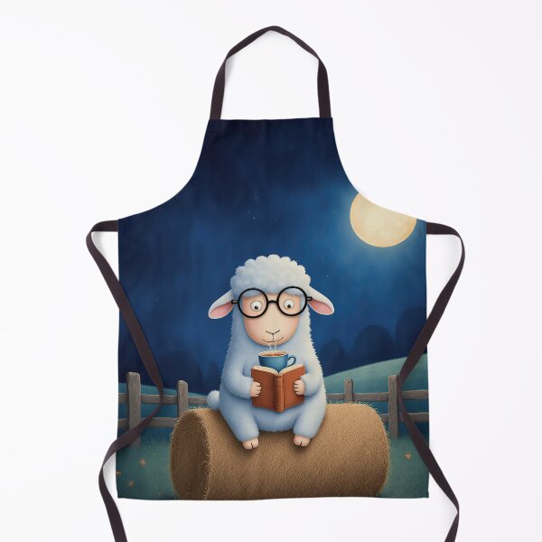 Item preview, Moonlit Bedtime Reading – Cozy Sheep Storybook Illustration designed and sold by Whimsical Hug.