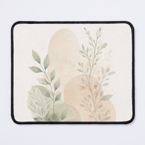 Item preview, Minimalist Botanical Abstract – Soft Earth Tone Leaves Art designed and sold by myforestfog.