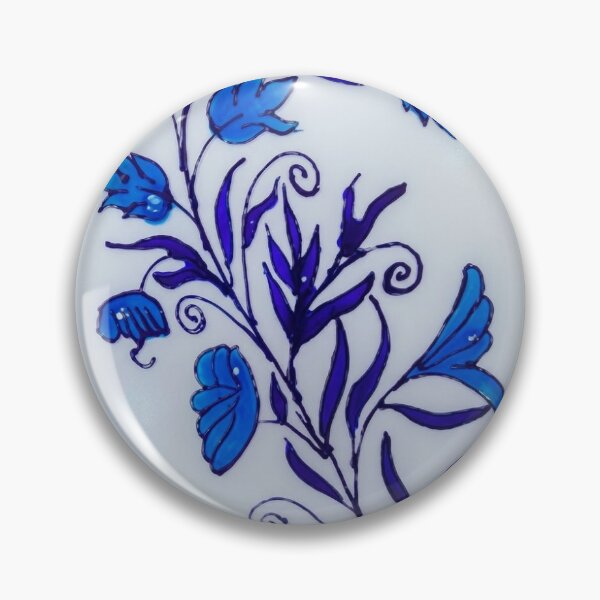 Item preview, Midnight Blooms – Elegant Blue Glass Painting Floral Art designed and sold by urvashiagra78.