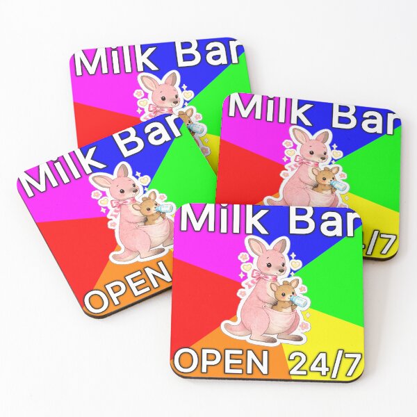 Item preview, Milk Bar Open 24/7 – Kawaii Kangaroo Mom & Baby Cute Sticker Design designed and sold by ahfas86.