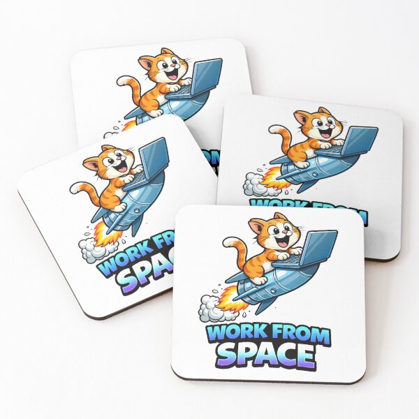 Item preview, Work From Space Funny Cat Laptop Rocket Meme designed and sold by the-dovlat.
