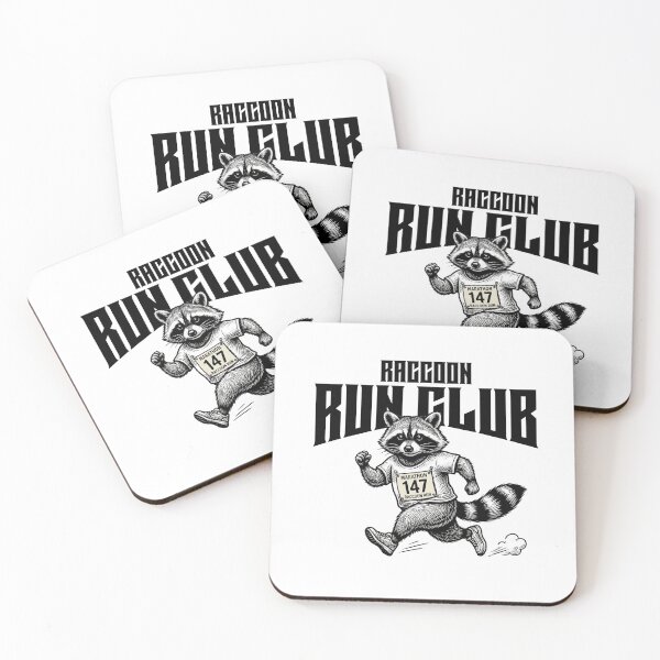 Item preview, Raccoon Run Club Marathon 147 Retro Trash Panda Runner designed and sold by MotionBanana Art.