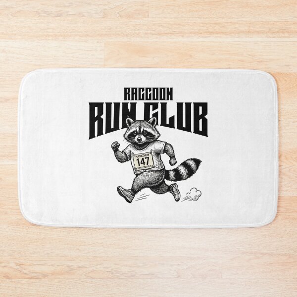 Item preview, Raccoon Run Club Marathon 147 Retro Trash Panda Runner designed and sold by MotionBanana Art.