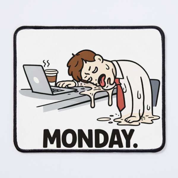Item preview, Monday Funny Exhausted Office Worker Meme designed and sold by the-dovlat.