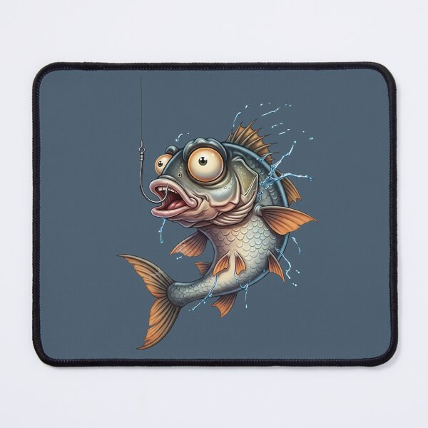 Item preview, Funny Surprised Fish on Hook - Grumpy Fishing Humor Art designed and sold by Valeriia_Isaieva.