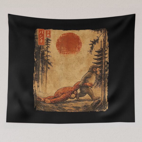 Item preview, Macaque Ukiyo-E Art  designed and sold by Anime-Nomad.