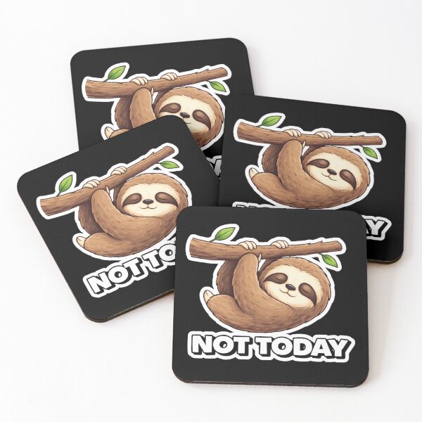 Item preview, Not Today Sloth Funny Cartoon designed and sold by LazyMoodStudio.