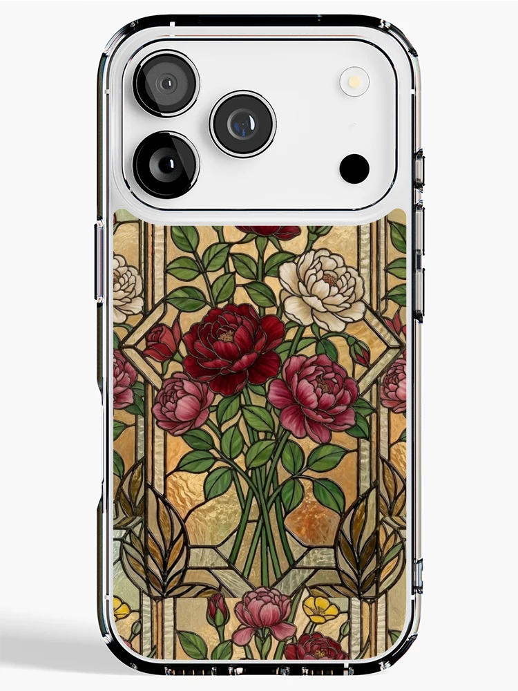 Thumbnail 1 of 5, iPhone Case, Stained glass Roses designed and sold by patterncrow.