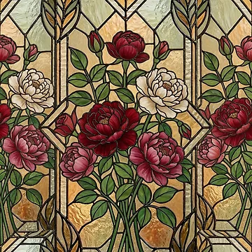 Artwork thumbnail, Stained glass Roses by patterncrow