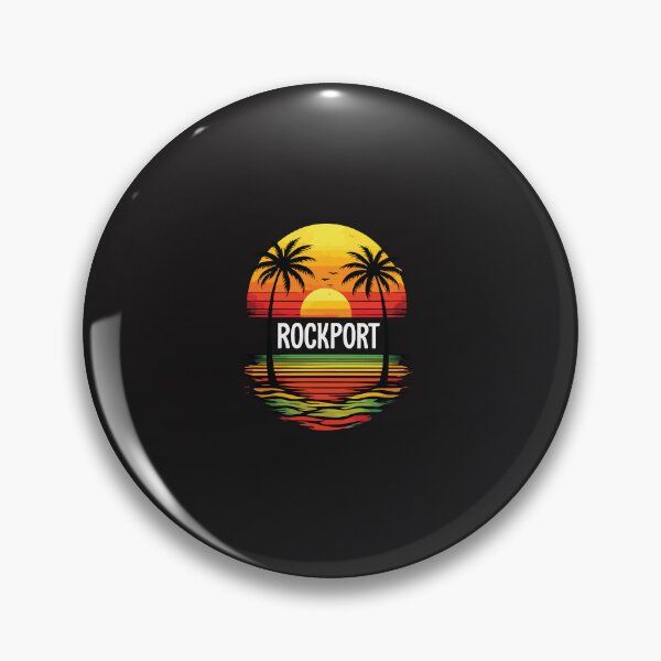 Item preview, Rockport Beach Retro Sunset Palm Tree Ocean Wave Vintage Design designed and sold by kiralynstration.