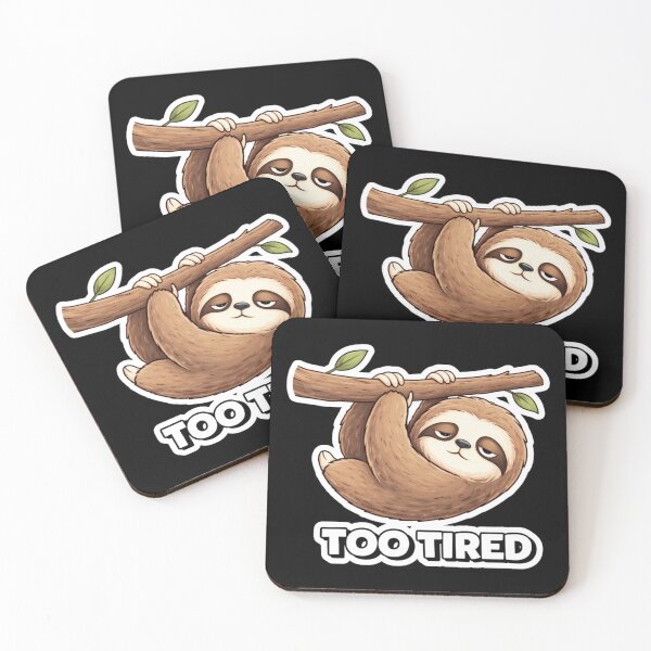 Item preview, Too Tired Sloth Funny Cartoon designed and sold by LazyMoodStudio.