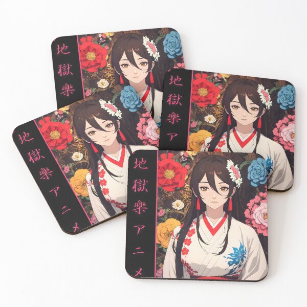 Item preview, Serene Anime Woman in White Kimono with Floral Background designed and sold by vistalyn.