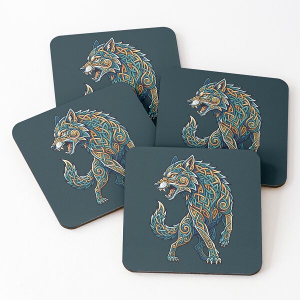 Item preview, Celtic Wolf Fenrir Knotwork Viking Spirit Animal designed and sold by SolaoLab.
