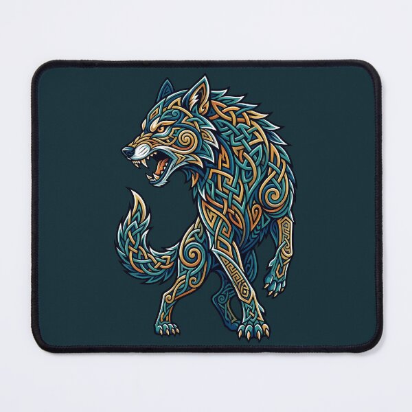 Item preview, Celtic Wolf Fenrir Knotwork Viking Spirit Animal designed and sold by SolaoLab.