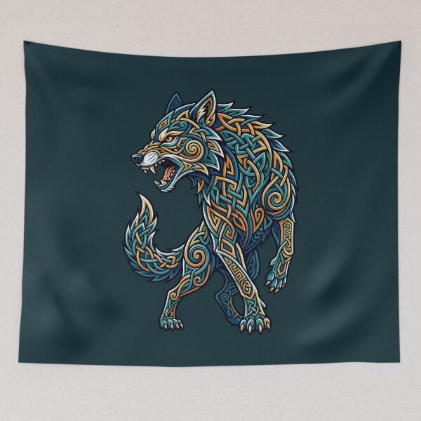 Item preview, Celtic Wolf Fenrir Knotwork Viking Spirit Animal designed and sold by SolaoLab.